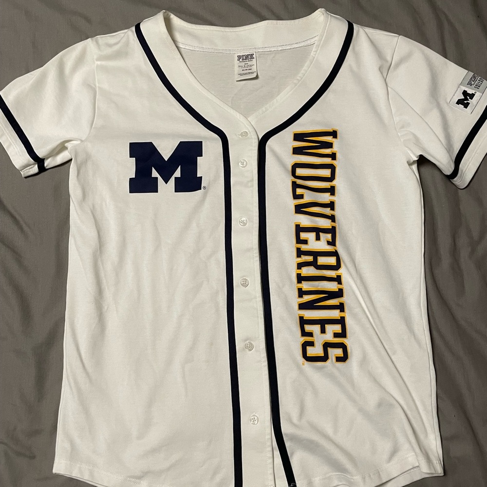PINK COLLEGIATE COLLECTION: Wolverines Baseball Jersey